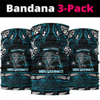 Ngati Porou Aotearoa Meri Kirihimete Neck Gaiter Maori Kiwi Bird Silver Fern Koru Pattern