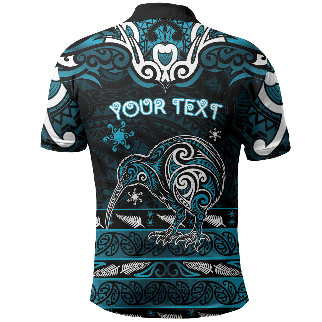 Personalised Ngati Porou Aotearoa Meri Kirihimete Polo Shirt Maori Kiwi Bird Silver Fern Koru Pattern