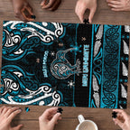 Ngati Porou Aotearoa Meri Kirihimete Puzzle Maori Kiwi Bird Silver Fern Koru Pattern