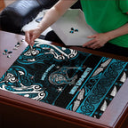 Ngati Porou Aotearoa Meri Kirihimete Puzzle Maori Kiwi Bird Silver Fern Koru Pattern