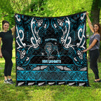 Ngati Porou Aotearoa Meri Kirihimete Quilt Maori Kiwi Bird Silver Fern Koru Pattern