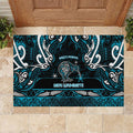 Ngati Porou Aotearoa Meri Kirihimete Rubber Doormat Maori Kiwi Bird Silver Fern Koru Pattern