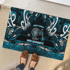 Ngati Porou Aotearoa Meri Kirihimete Rubber Doormat Maori Kiwi Bird Silver Fern Koru Pattern