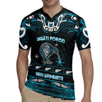 Personalised Ngati Porou Aotearoa Meri Kirihimete Rugby Jersey Maori Kiwi Bird Silver Fern Koru Pattern