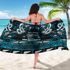 Ngati Porou Aotearoa Meri Kirihimete Sarong Maori Kiwi Bird Silver Fern Koru Pattern