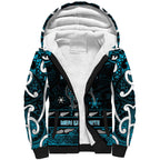 Personalised Ngati Porou Aotearoa Meri Kirihimete Sherpa Hoodie Maori Kiwi Bird Silver Fern Koru Pattern