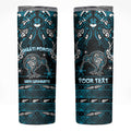 Personalised Ngati Porou Aotearoa Meri Kirihimete Skinny Tumbler Maori Kiwi Bird Silver Fern Koru Pattern