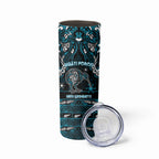Personalised Ngati Porou Aotearoa Meri Kirihimete Skinny Tumbler Maori Kiwi Bird Silver Fern Koru Pattern