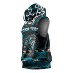 Personalised Ngati Porou Aotearoa Meri Kirihimete Sleeveless Hoodie Maori Kiwi Bird Silver Fern Koru Pattern