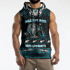 Personalised Ngati Porou Aotearoa Meri Kirihimete Sleeveless Hoodie Maori Kiwi Bird Silver Fern Koru Pattern