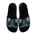 Ngati Porou Aotearoa Meri Kirihimete Slide Sandals Maori Kiwi Bird Silver Fern Koru Pattern