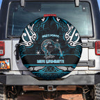 Ngati Porou Aotearoa Meri Kirihimete Spare Tire Cover Maori Kiwi Bird Silver Fern Koru Pattern