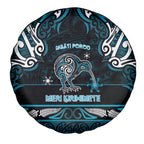 Ngati Porou Aotearoa Meri Kirihimete Spare Tire Cover Maori Kiwi Bird Silver Fern Koru Pattern