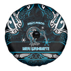 Ngati Porou Aotearoa Meri Kirihimete Spare Tire Cover Maori Kiwi Bird Silver Fern Koru Pattern