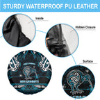 Ngati Porou Aotearoa Meri Kirihimete Spare Tire Cover Maori Kiwi Bird Silver Fern Koru Pattern