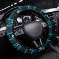 Ngati Porou Aotearoa Meri Kirihimete Steering Wheel Cover Maori Kiwi Bird Silver Fern Koru Pattern