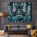 Ngati Porou Aotearoa Meri Kirihimete Tapestry Maori Kiwi Bird Silver Fern Koru Pattern