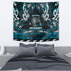 Ngati Porou Aotearoa Meri Kirihimete Tapestry Maori Kiwi Bird Silver Fern Koru Pattern