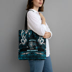 Ngati Porou Aotearoa Meri Kirihimete Tote Bag Maori Kiwi Bird Silver Fern Koru Pattern