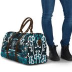 Ngati Porou Aotearoa Meri Kirihimete Travel Bag Maori Kiwi Bird Silver Fern Koru Pattern