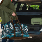 Ngati Porou Aotearoa Meri Kirihimete Travel Bag Maori Kiwi Bird Silver Fern Koru Pattern
