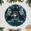 Ngati Porou Aotearoa Meri Kirihimete Tree Skirt Maori Kiwi Bird Silver Fern Koru Pattern