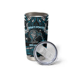 Personalised Ngati Porou Aotearoa Meri Kirihimete Tumbler Cup Maori Kiwi Bird Silver Fern Koru Pattern