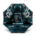Ngati Porou Aotearoa Meri Kirihimete Umbrella Maori Kiwi Bird Silver Fern Koru Pattern