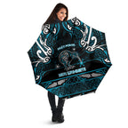 Ngati Porou Aotearoa Meri Kirihimete Umbrella Maori Kiwi Bird Silver Fern Koru Pattern