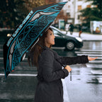Ngati Porou Aotearoa Meri Kirihimete Umbrella Maori Kiwi Bird Silver Fern Koru Pattern