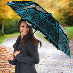 Ngati Porou Aotearoa Meri Kirihimete Umbrella Maori Kiwi Bird Silver Fern Koru Pattern