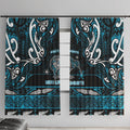 Ngati Porou Aotearoa Meri Kirihimete Window Curtain Maori Kiwi Bird Silver Fern Koru Pattern