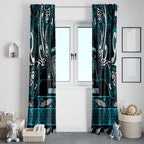 Ngati Porou Aotearoa Meri Kirihimete Window Curtain Maori Kiwi Bird Silver Fern Koru Pattern