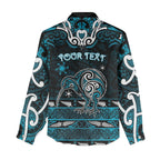 Personalised Ngati Porou Aotearoa Meri Kirihimete Women Casual Shirt Maori Kiwi Bird Silver Fern Koru Pattern