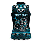 Personalised Ngati Porou Aotearoa Meri Kirihimete Women Sleeveless Polo Shirt Maori Kiwi Bird Silver Fern Koru Pattern