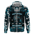 Personalised Ngati Porou Aotearoa Meri Kirihimete Zip Hoodie Maori Kiwi Bird Silver Fern Koru Pattern