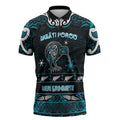 Personalised Ngati Porou Aotearoa Meri Kirihimete Zipper Polo Shirt Maori Kiwi Bird Silver Fern Koru Pattern