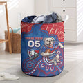 Custom Bulldogs Football Laundry Basket Aboriginal Dot Art Pattern