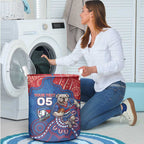 Custom Bulldogs Football Laundry Basket Aboriginal Dot Art Pattern