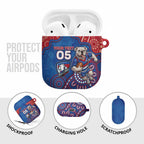 Custom Bulldogs Football AirPods Case Aboriginal Dot Art Pattern