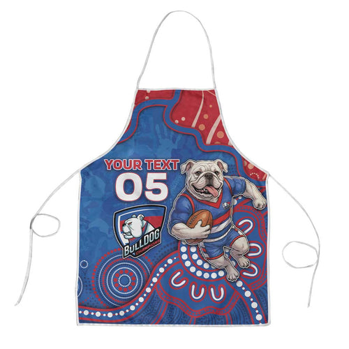 Custom Bulldogs Football Apron Aboriginal Dot Art Pattern