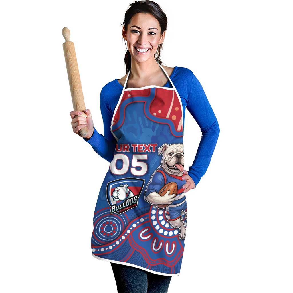 Custom Bulldogs Football Apron Aboriginal Dot Art Pattern
