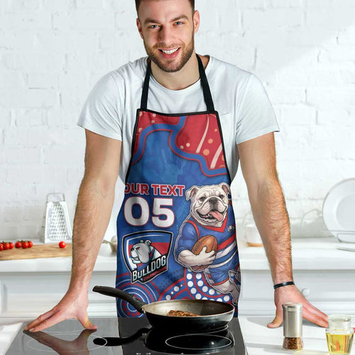 Custom Bulldogs Football Apron Aboriginal Dot Art Pattern