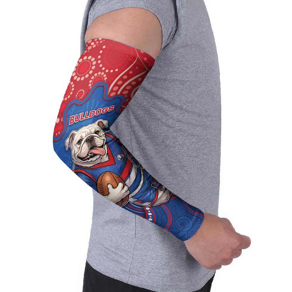 Custom Bulldogs Football Arm Sleeves Aboriginal Dot Art Pattern