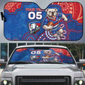 Custom Bulldogs Football Auto Sun Shade Aboriginal Dot Art Pattern