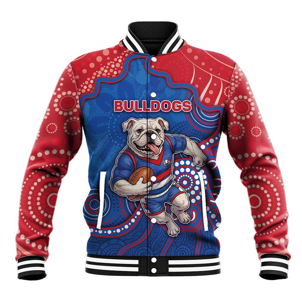 Custom Bulldogs Football Baseball Jacket Aboriginal Dot Art Pattern