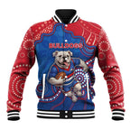 Custom Bulldogs Football Baseball Jacket Aboriginal Dot Art Pattern
