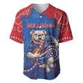 Custom Bulldogs Football Baseball Jersey Aboriginal Dot Art Pattern