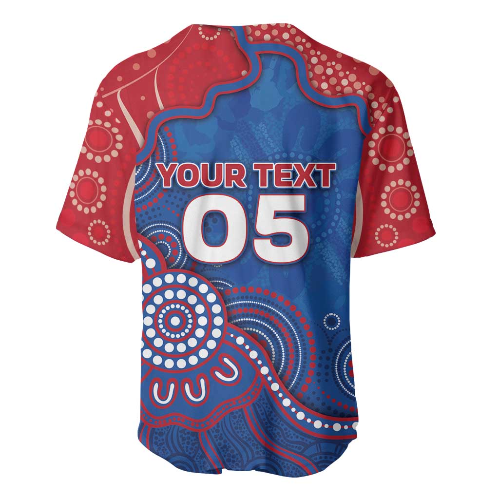 Custom Bulldogs Football Baseball Jersey Aboriginal Dot Art Pattern