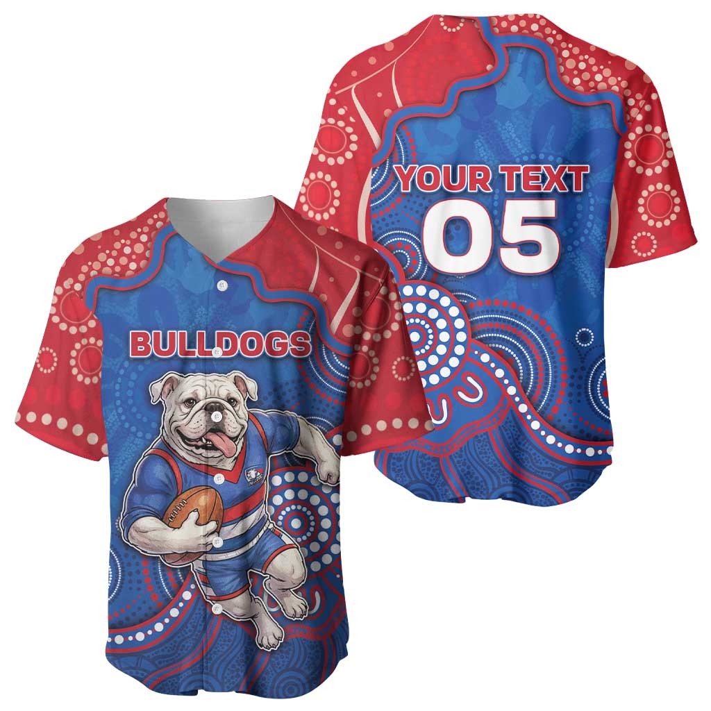 Custom Bulldogs Football Baseball Jersey Aboriginal Dot Art Pattern